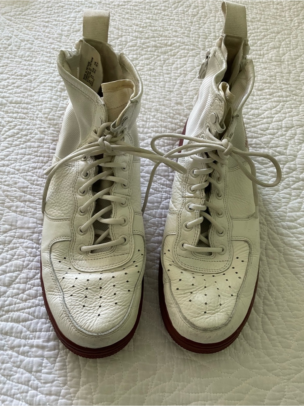 Men's Nike SF Air Force 1 Mid Red Ivory Sneaker SZ 10.5 GODDESS of Victory